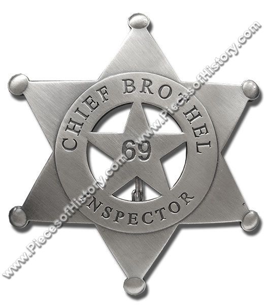 Western Badges :: Brothel Inspector Badges :: Chief Brothel Inspector Badge