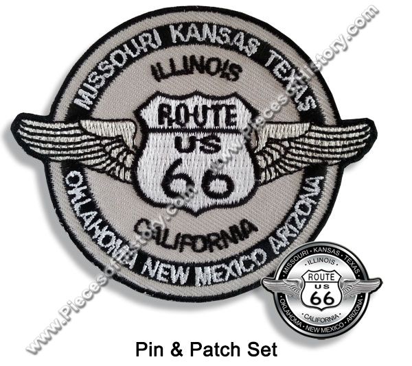 Route 66 :: Route 66 Patches :: Route 66 Wing Disc Pin & Patch Set