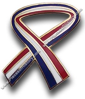 Red White and Blue Ribbon Pin