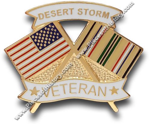 Military Hat Pins :: Iraq & Gulf War Hat Pins :: Desert Storm Veteran ...